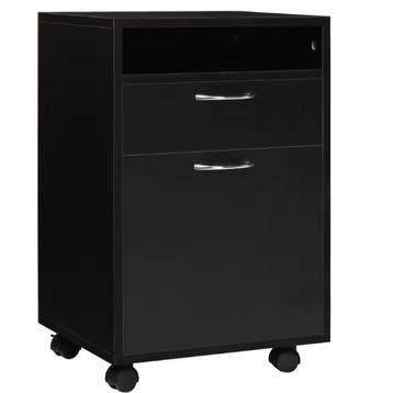 Zwarte Rolcontainer – Archiefkast met Lade en Wielen 40x35x6, Verzenden, Nieuw in verpakking