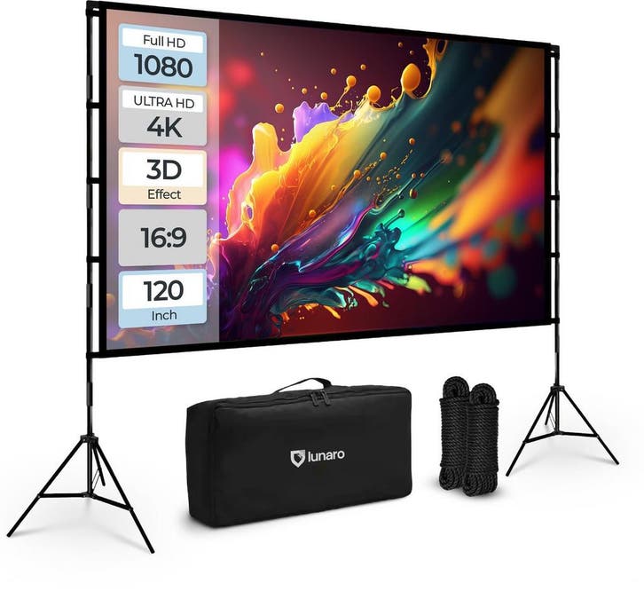 Lunaro Projectiescherm met Statief 120 inch –, Audio, Tv en Foto, Overige Audio, Tv en Foto, Zo goed als nieuw, Ophalen of Verzenden