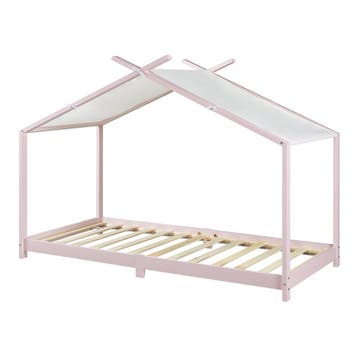 Kinderbed Brome huisbed 90x200 cm roze [en.casa], Verzenden, Nieuw