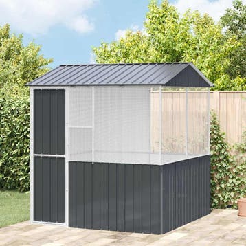 vidaXL Vogelkooi Antraciet 215 x 209 x 230 cm Gegalvaniseerd, Verzenden, Nieuw