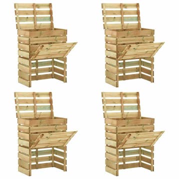 vidaXL Tuincompostbakken 4 st 80x50x100 cm geïmpregneerd, Tuin en Terras, Verzenden, Nieuw