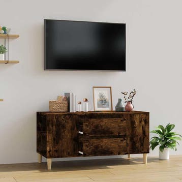 vidaXL Tv-meubel 102x44,5x50 cm bewerkt hout gerookt, Minder dan 50 cm, Verzenden, Nieuw, Minder dan 100 cm