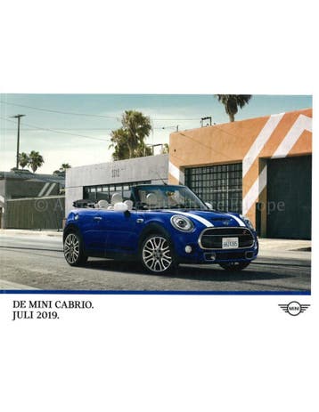 2019 MINI CABRIOLET BROCHURE NEDERLANDS, Nieuw, Author