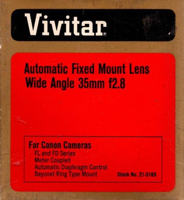 Vivitar Automatic Fixed Mount Lens Wide Angle 35mm f/2.8 voo, Verzenden, Nieuw