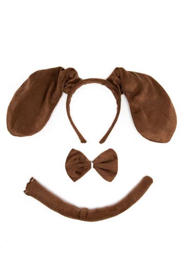 KIMU® Hond Konijn Haarband Oren Strik Staart Diadeem Set Bru, Ophalen of Verzenden, Nieuw, Carnaval, Accessoires