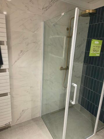Ben Glory Draaideur + zijwand 120 x 90 cm MAT WIT 0011 - 18, Doe-het-zelf en Verbouw, Ophalen, Nieuw, Glas, Douche