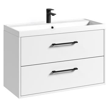 Badkamermeubel Florence 01 80 x 40 cm – Hoogglans Wit, Verzenden, Nieuw, Wastafelkast