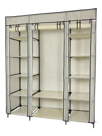 Opvouwbare Kledingkast | Campingkast | 144x44x170 | Crème, Verzenden, Nieuw