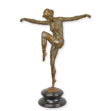 BRONZEN BEELD VAN EEN HARLEKIJN DANSERES (Interieur), Verzenden, Nieuw