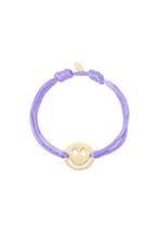 Satijnen armband met smiley - Lila, Verzenden, Nieuw