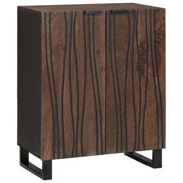 vidaXL Dressoir Walnotenhout 60 x 33,5 x 75 cm Massief Mango, Verzenden, Nieuw, Overige houtsoorten, Minder dan 50 cm