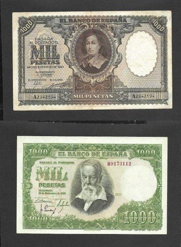 Spanje. - 2 x 1000 Pesetas - 1940-1951