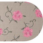 Nieuw: Tafelzeil op maat. Tafelkleed greige met rozen, Nieuw