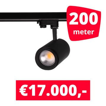 LED Railverlichting Easy Focus 25W Zwart 200 spots + 200M, Ophalen of Verzenden