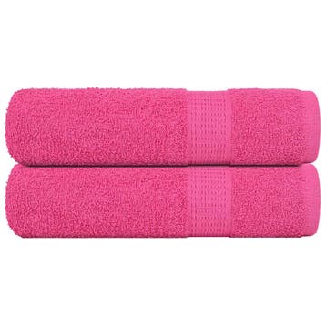 vidaXL Handdoeken FROGN 2 st 50x100 cm 360 g/m² roze, Verzenden, Nieuw, Roze