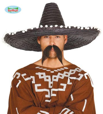 Mexicaanse strohoed zwart 60cm, Ophalen of Verzenden, Nieuw