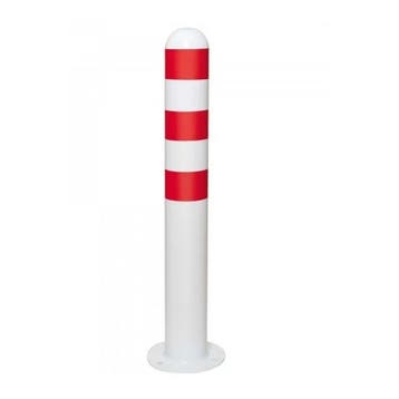Rampaal Verzinkt Ø108 Wit/Rood Ronde Voetplaat, Verzenden