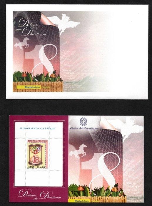 Republiek Italië 2006 - Roze velletje voor achttienjarigen,, Postzegels en Munten, Postzegels | Europa | Italië