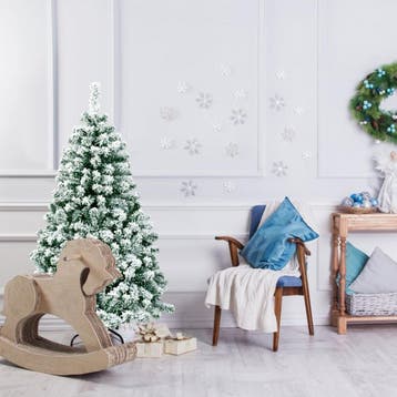 2dekans | Coast Besneeuwde Kunstkerstboom met LED Wit/Groen, Ophalen of Verzenden, Zo goed als nieuw