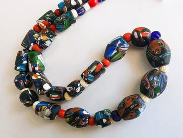 Glaskralen murrine - India - Halsketting - Murano 77 cm