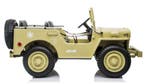 Kinderauto JEEP WILLYS WW2, Desert, 24V, 4WD, 3 zits, RC, Ophalen of Verzenden, Nieuw