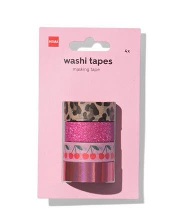 HEMA Washi-tape 5mx1.5cm luipaard - 4 stuks, Verzenden, Nieuw