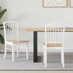 Eettafelstoelen 2 pcs Wit 50 x 52,5 x 91 cm Massief Rubberho, Verzenden, Nieuw