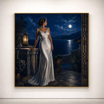 Le Yack - Moonlight by the Sea - Hand signed