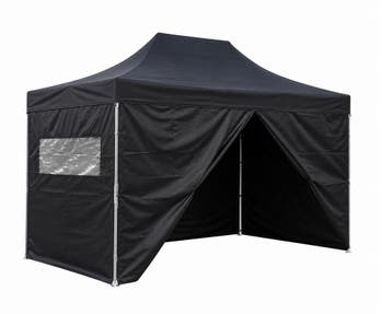 Prof Easy Up Partytent Alu 3x4,5 mtr met zijwanden Zwart, Tuin en Terras, Partytenten, Verzenden, Nieuw, 2 meter of meer, Partytent