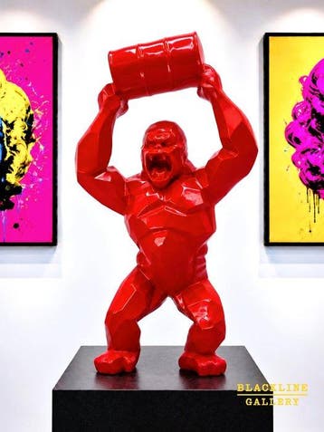 BlackLine Gallery - sculptuur, Red Fury - 27 cm - Hars -