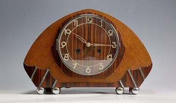 Amsterdamse School klok - Hout - 1920-1930 - Art Deco, Antiek en Kunst