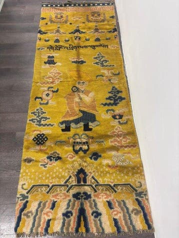 Zeldzaam 20e-eeuws Tibetaans monastiek zuiltapijt - Lama, Antiek en Kunst