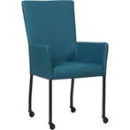 Leren eetkamerstoel Deal met armleuning - Hermes Turquoise, Huis en Inrichting, Stoelen, Blauw, Nieuw, Leer, Ophalen of Verzenden