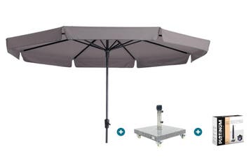 Madison Syros Luxe stokparasol Ø350 cm. - Taupe + Sevilla, Verzenden, Nieuw, Parasolvoet
