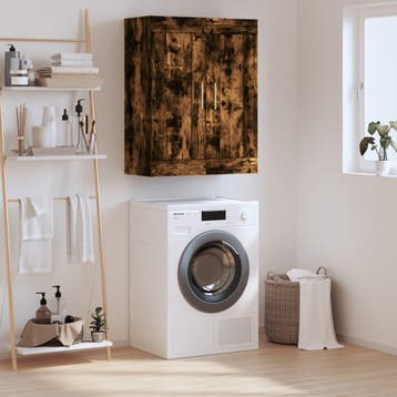 vidaXL Wandkast 69,5x34x90 cm bewerkt hout gerookt, Huis en Inrichting, Minder dan 50 cm, Verzenden, Nieuw, Minder dan 100 cm