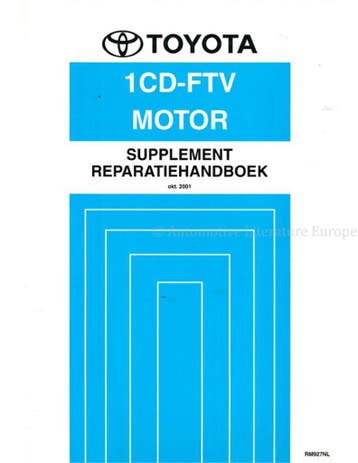 2001 TOYOTA COROLLA VERSO 1CD-FTV MOTOR WERKPLAATSHANDBOEK, Auto diversen