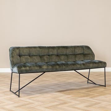 50% Korting: Velvet eetkamerbank Janna groen 185 cm, Ophalen, Zo goed als nieuw, Overige kleuren, Velvet chique, Modern