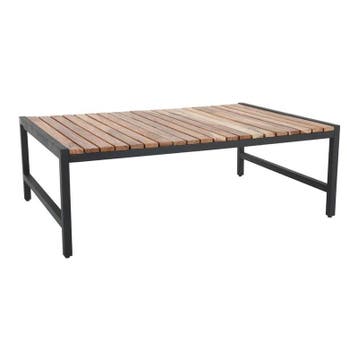 Loungetafel | Hout/Staal | Acaciahout Blad | Zwart Frame |, Verzenden, Nieuw in verpakking
