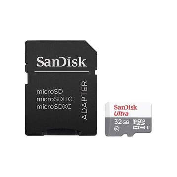 SanDisk 32GB Ultra microSDHC UHS-I met garantie, Audio, Tv en Foto, Ophalen of Verzenden, Gebruikt