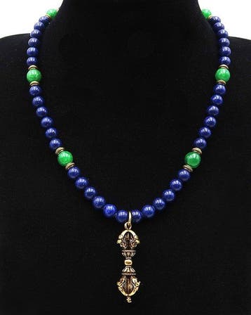 Lapis lazuli - Emeraude-Dorje (Vajra) Boeddhistisch: