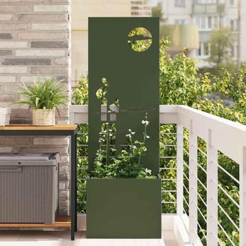 vidaXL Tuin Privacy Screen Fretwerk Olijfgroen 50 x 32 x 150, Verzenden, Nieuw
