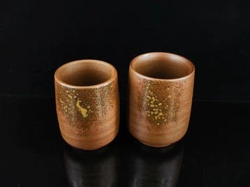 Kimura Toh - Theekopje - Bizen-yaki Tea Cups (Yunomi) by