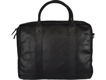 DSTRCT Main Street - Laptoptas - 15.6 inch - Leer - Zwart, Verzenden, Zo goed als nieuw