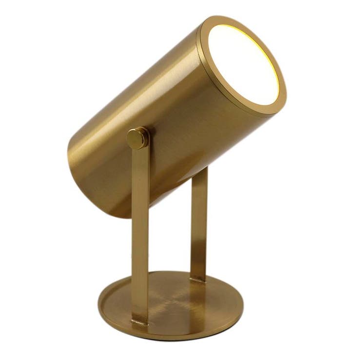Moderne oplaadbare tafellamp messing, Elko, 2W, 3000K LED,, Huis en Inrichting, Lampen | Tafellampen, Nieuw, Metaal, Minder dan 50 cm