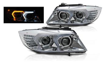 Full LED koplampen Chrome geschikt voor BMW E90 E91, Verzenden, Nieuw, BMW