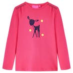vidaXL Kindershirt met lange mouwen 128 felroze, Verzenden, Nieuw