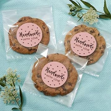 Sluitstickers handmade with love rosé rond etiket 2,5 cm rol, Ophalen of Verzenden, Nieuw