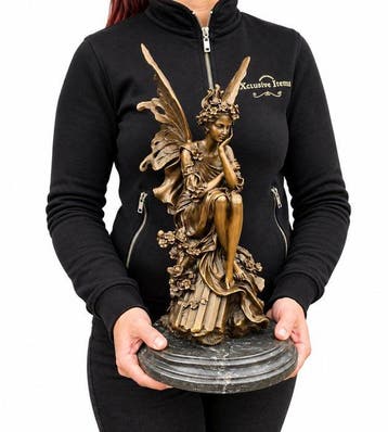Beeld, Large Bronze Fairy - 37 cm - Brons, Marmer