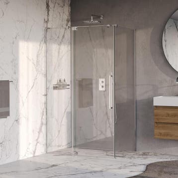 Brauer Stellar - Douchecabine met Draaideur - Helder Glas -, Ophalen of Verzenden, Nieuw, Rvs