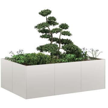 vidaXL Plantenbak 120x80x40 cm roestvrij staal, Verzenden, Nieuw, Metaal